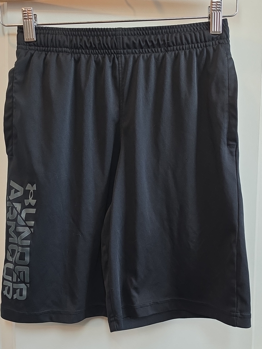 Under Armour Black Boys' Athletic Shorts with Gray Logo